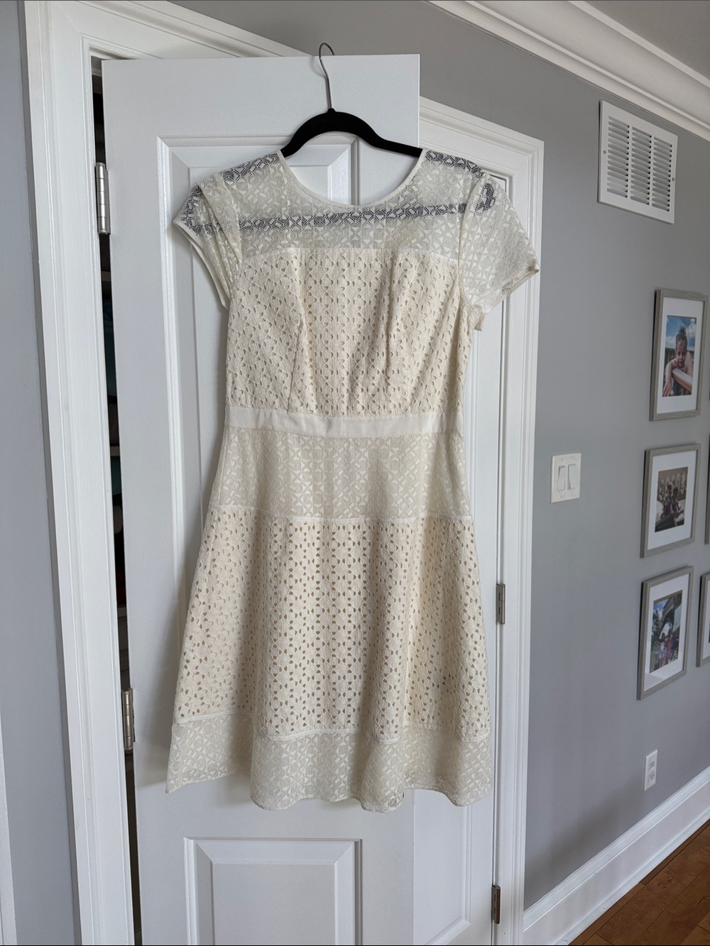 Banana Republic Ivory Lace A-Line Mini Dress